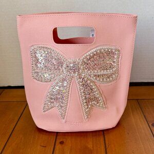 NEW Reusable Pink 🎀 Sequin Tote Bow Bag by Bath & Body Works